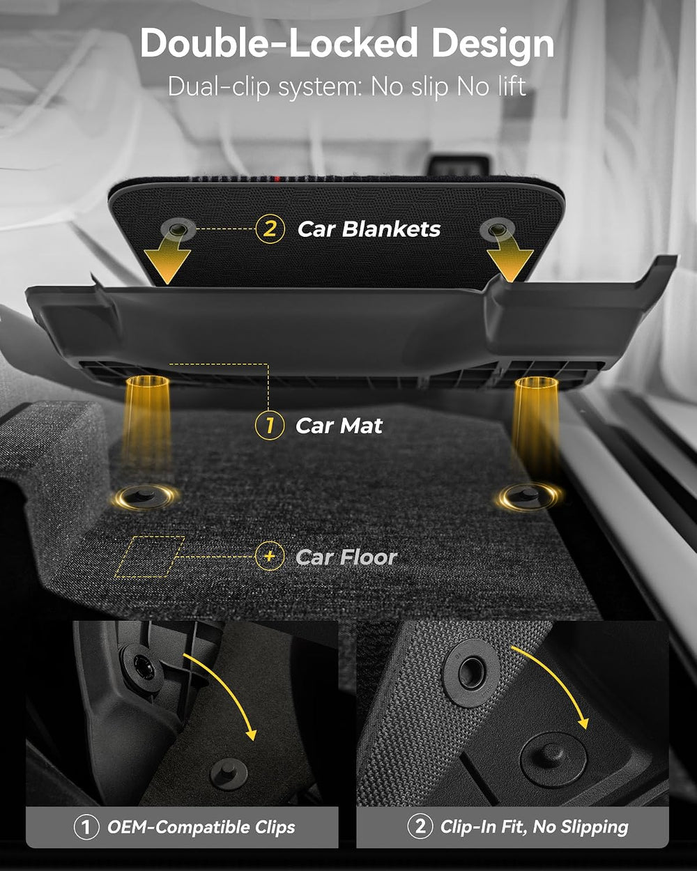 3W Tesla Model Y Juniper 5 Seat 2025-2027 10PCS Floor Mats Not for Standard