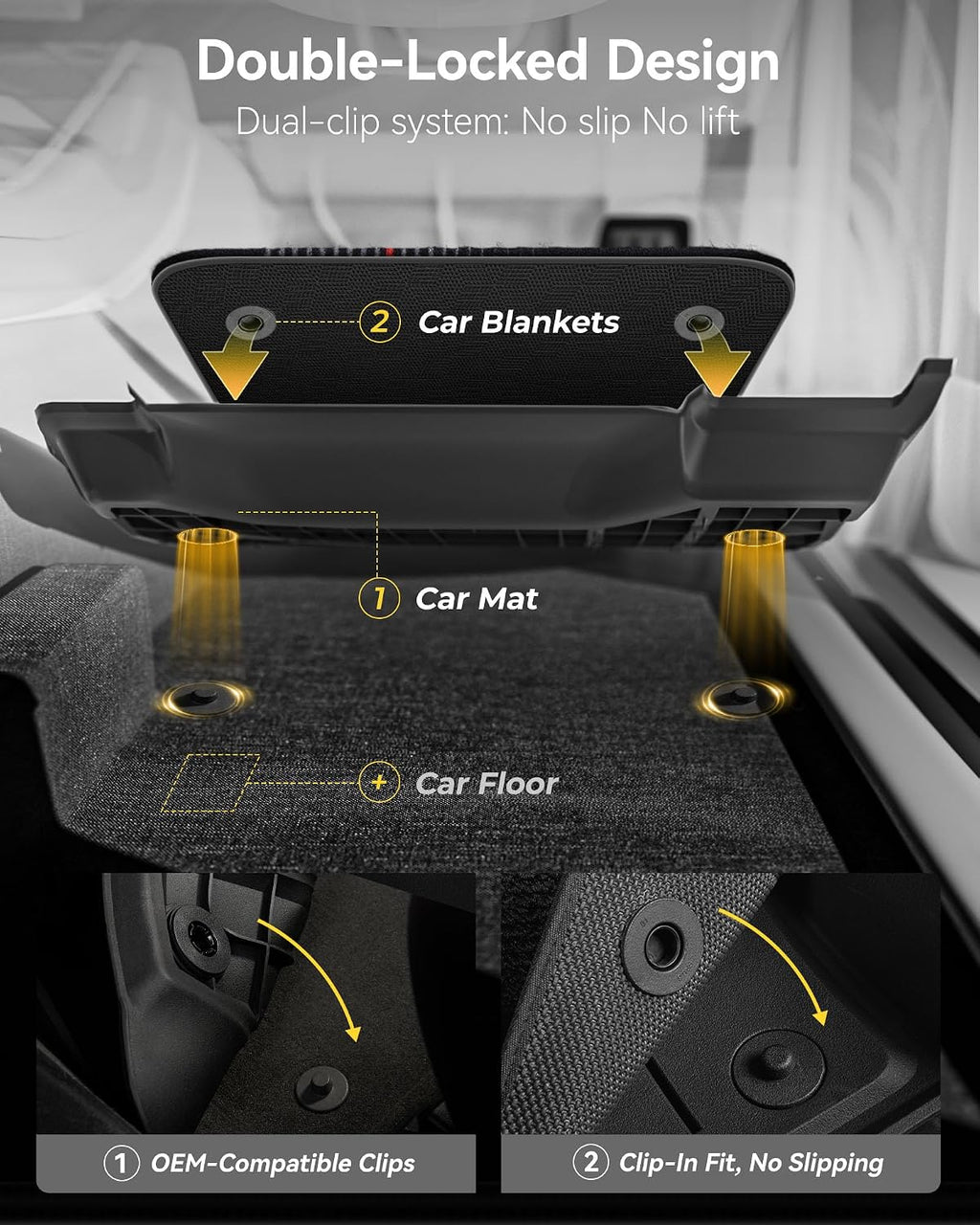 3W Tesla Model Y Juniper 5 Seat 2025-2027 10PCS Floor Mats Not for Standard