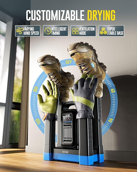 POPCHOSE Heavy-Duty Boot Dryer, Upgraded Shoe Dryer Helps Reduce Odor, Glove &