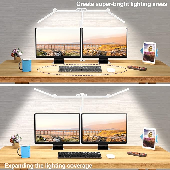 Micomlan Led Desk Lamp for Home Office, 24W Bright Rotatable Led Table Light