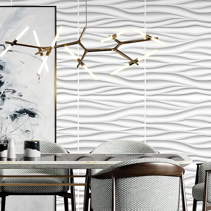 STICKGOO Wave Wall Panels for Interior Wall Decor, Paintable 3D Wall Decor (12 Pack)