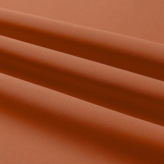 DUALIFE Rust Blackout Curtain for Living Room 108 Inches Long Burnt Orange
