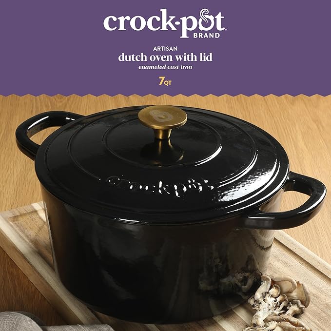 Crock Pot Artisan 7-Quart Round Cast Iron Dutch Oven