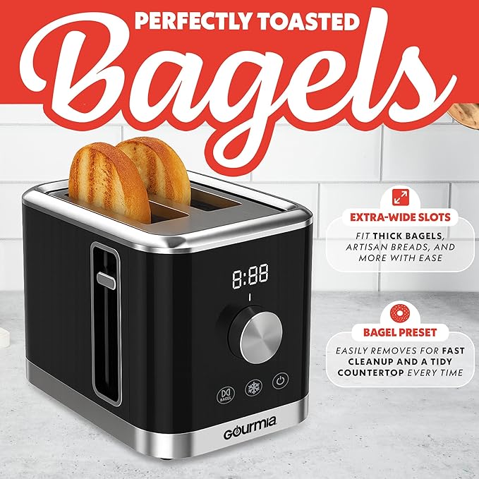 Gourmia 2 Slice Toaster – 6 Browning Levels