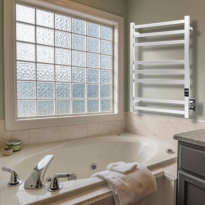 8-Bar Heated Towel Rack – Quick Heating Electric Towel Warmer
