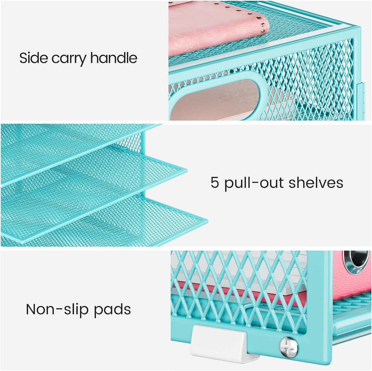lavatino 8-tier office desk file organizer, letter tray, close-up detail