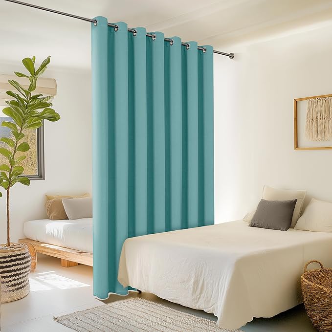 ChrisDowa Room Divider Curtain 96 Inches Long, Wide Blackout Sliding Door