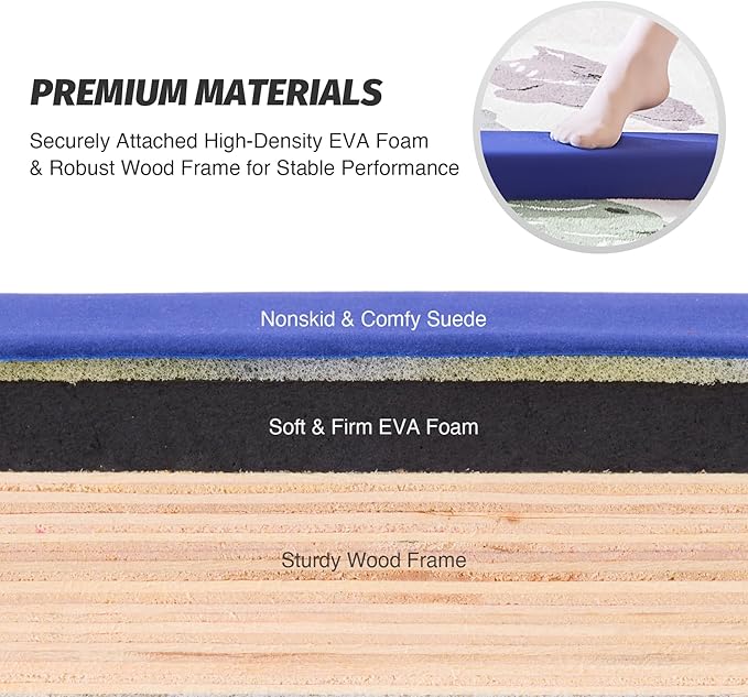 ZELUS 8' Folding Gymnastics Balance Beam, Floor Balance Beam w/Carry Handles