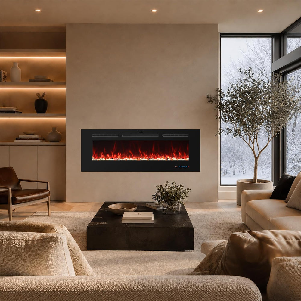 39" Electric Fireplace Inserts w/Thermostat, 9 Timer
