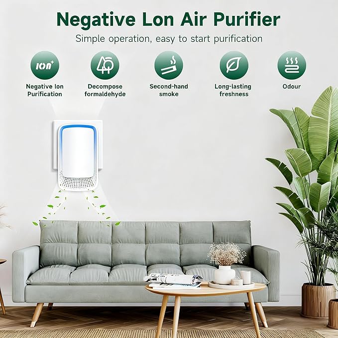 Plug In Air Ionizer Purifier for Home, Negative Ion Generator, Quiet Air (6 Pack)