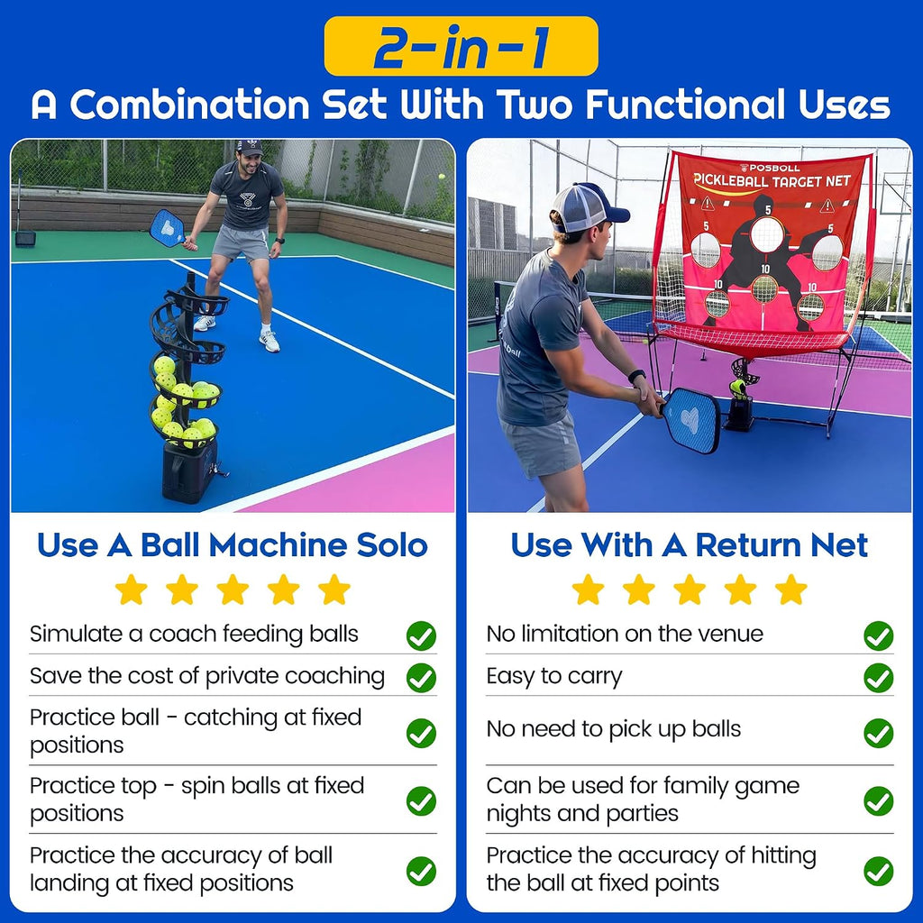 pickleball machine ball thrower with net,pickleball launcher, side view