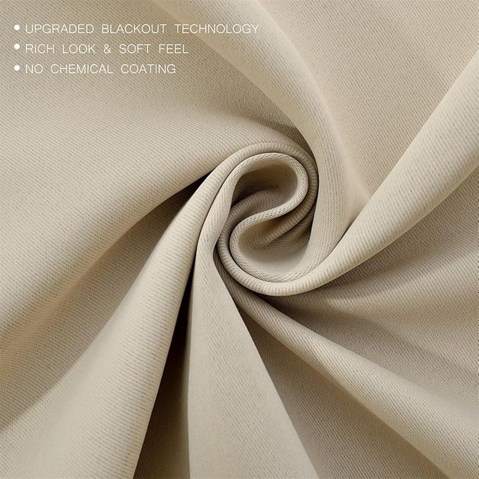 MIUCO Room Darkening Grommet Thermal Insulated Blackout Window Curtains Panels (Set of 2)