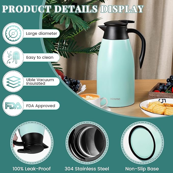 68 Oz Thermal Coffee Carafe, Stainless Steel Insulated Vacuum coffee crafts to