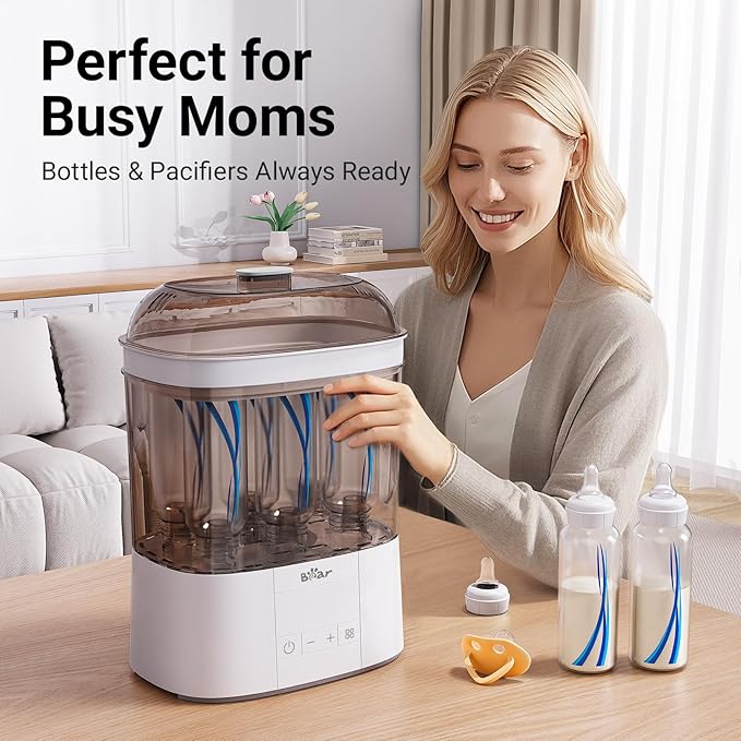 Bear Bottle Sterilizer and Dryer, 2 Layers Large Electric Steam Baby Bottle