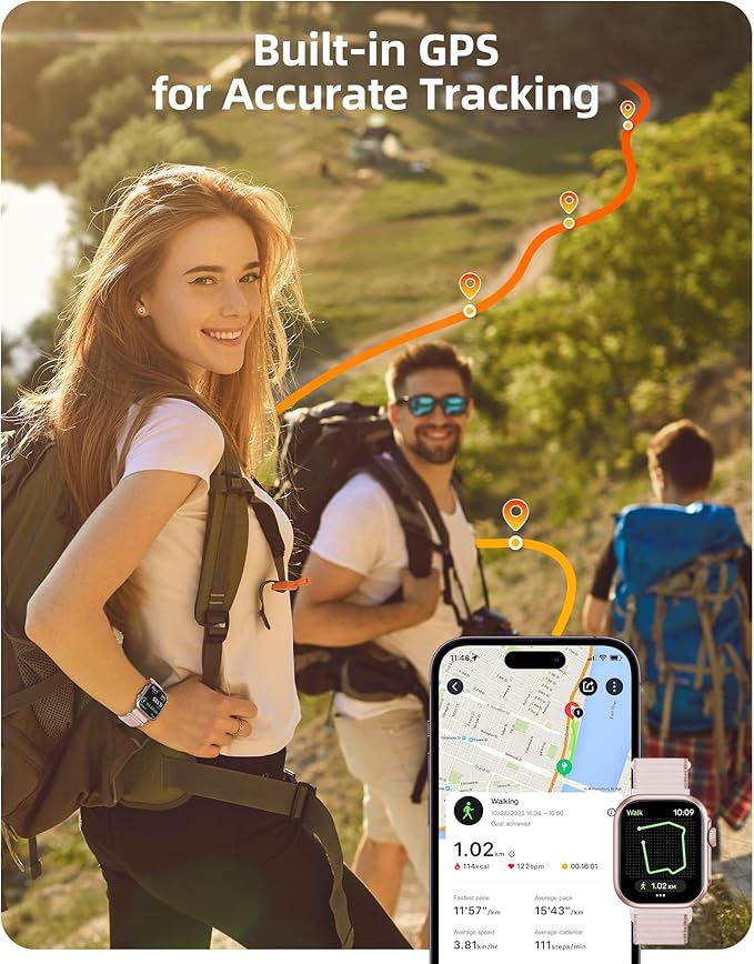 Parsonver GPS Smart Watch for Women Men, Built-in GPS & Bluetooth Calling