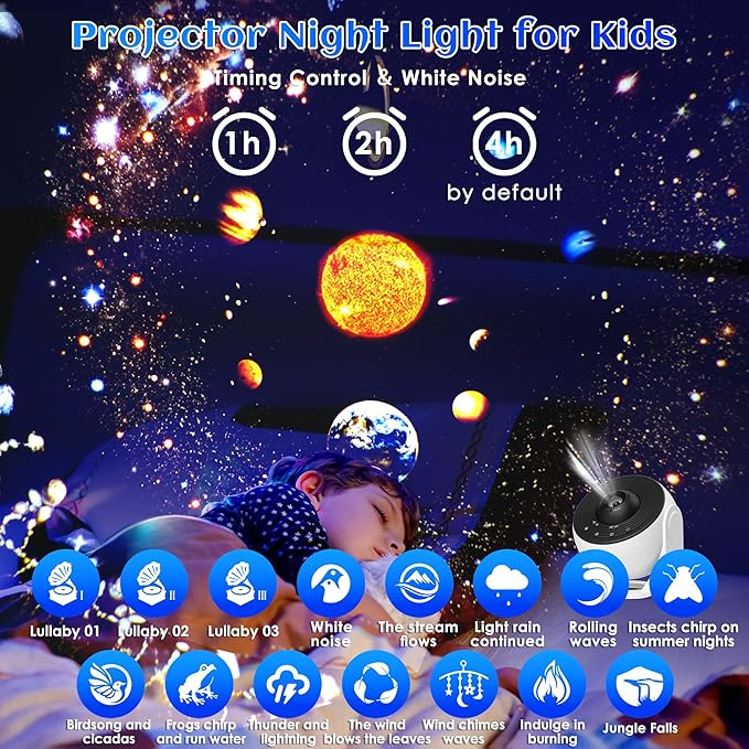 Galaxy Projector for Bedroom Pro Version, HD 12 in 1 Film Discs Star Projector