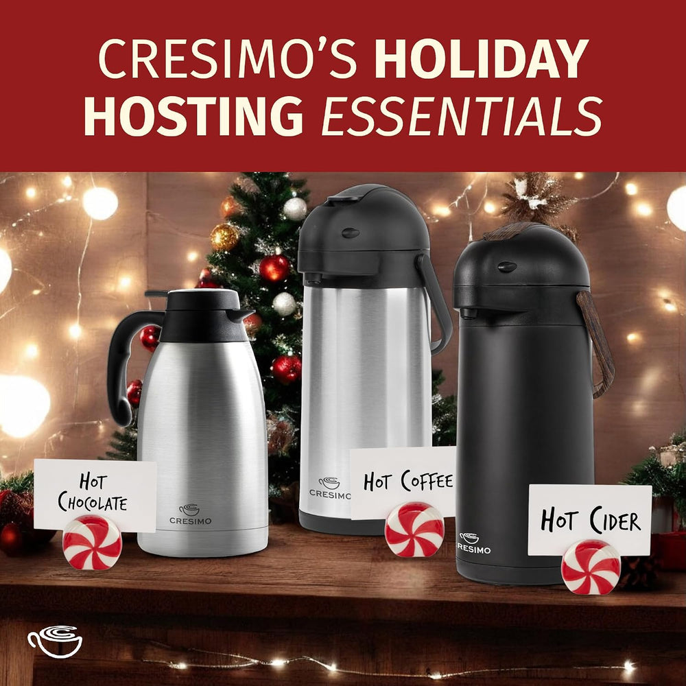 Cresimo Coffee Carafe with Pump 102oz / 3L Airpot Large Hot Water Dispenser