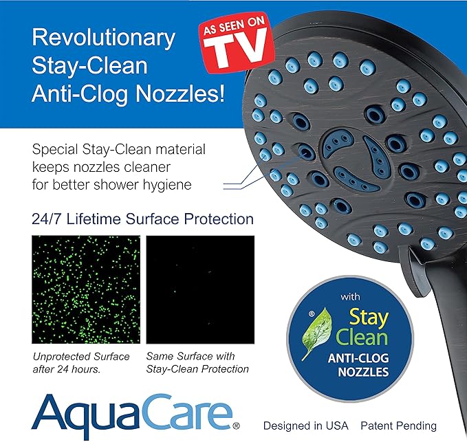 Hotel Spa AquaCare As-Seen-On-TV High Pressure Handheld/Rain 50-mode 3-way