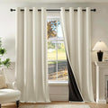 Beauoop Cream 100% Blackout Curtains 84 Inch Long 2 Panels