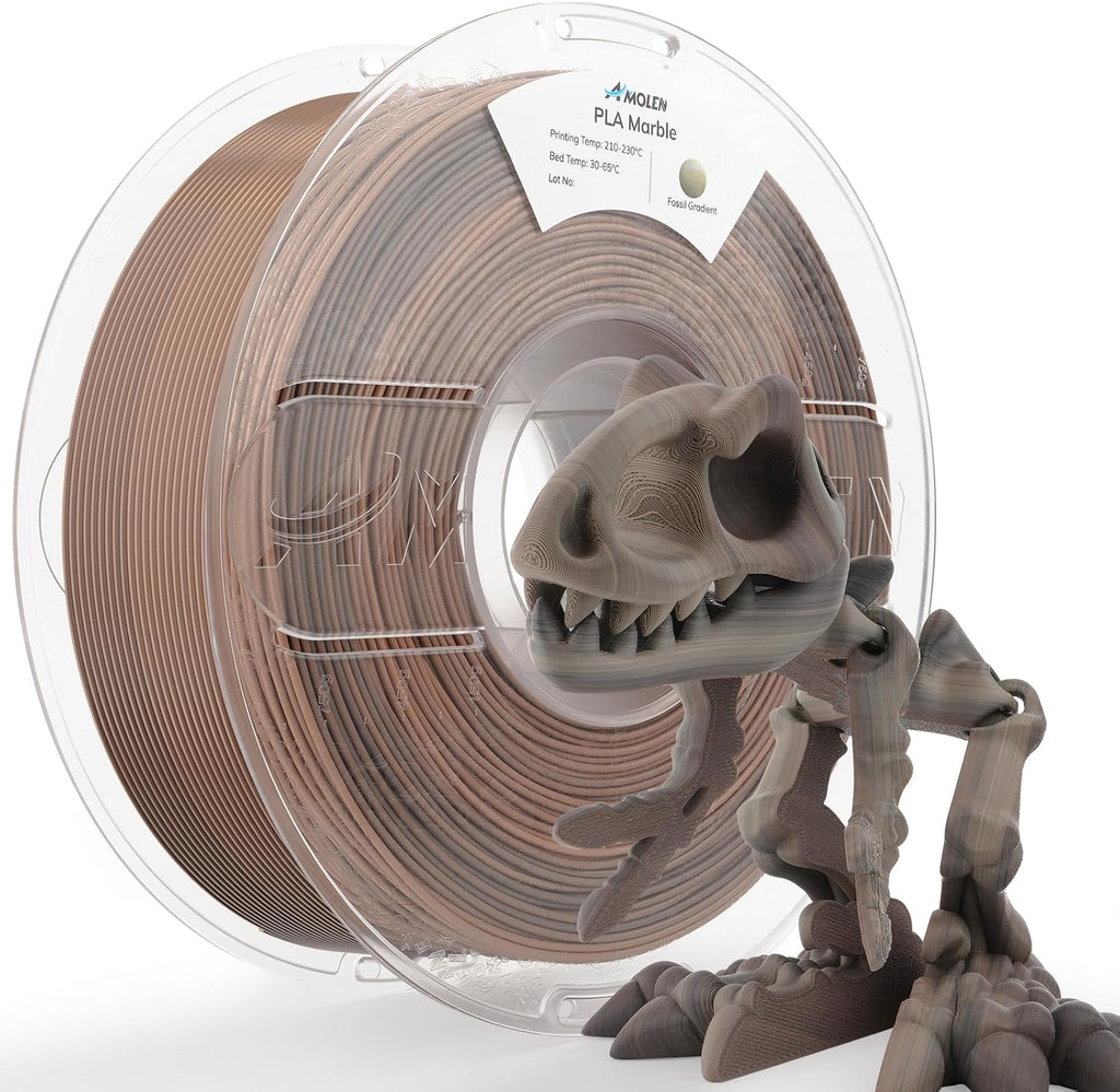 AMOLEN PLA 3D Printer Filament 1.75mm Fossil Gradient Stone 1KG