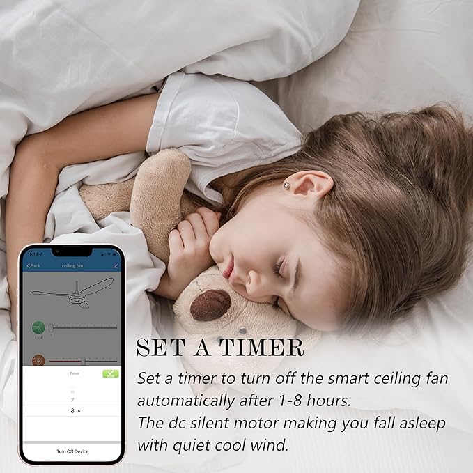 SMAAIR Smart Ceiling Fans with Lights and Remote, 60 Inch Low Profile Ceiling