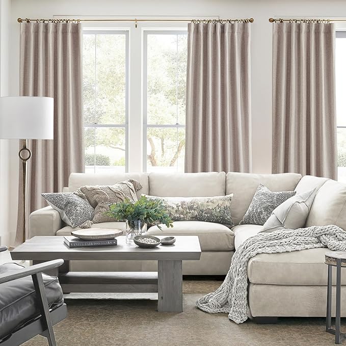 94 Inch Curtains 2 Panel Set, Insulated Winter Boho Farmhouse Curtain