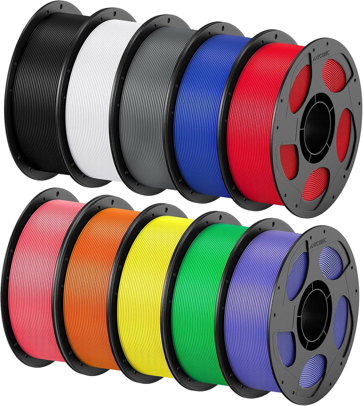 anycubic petg filament 1.75mm, multicolor bundle 10kg, reusable shown in use