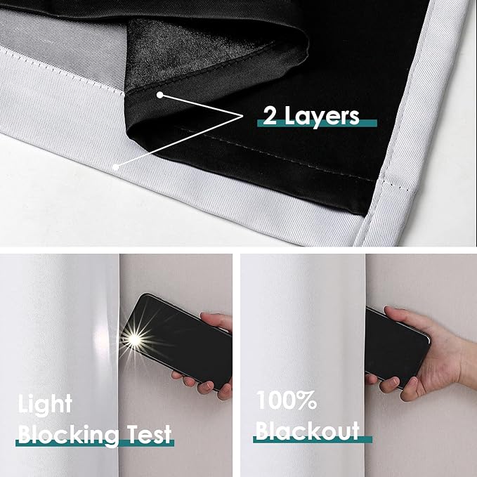 ChrisDowa 100% Blackout Curtains