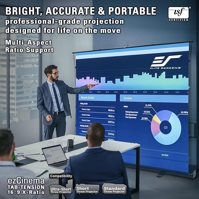Elite Screens ezCinema Tab-Tension 16:9 X-Ratio Portable Projector Screen