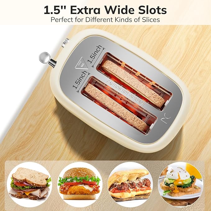 Toasters 2 Slice Retro Stainless Steel Toasters