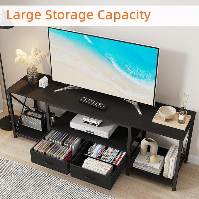 GYIIYUO TV Stand with Fabric Drawer