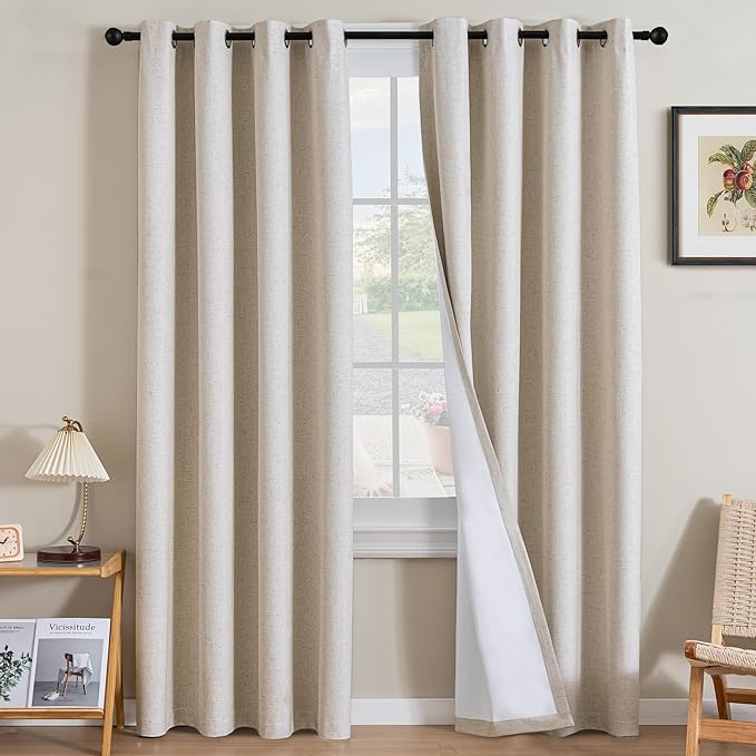 H.VERSAILTEX Linen Curtains 100% Blackout Curtains
