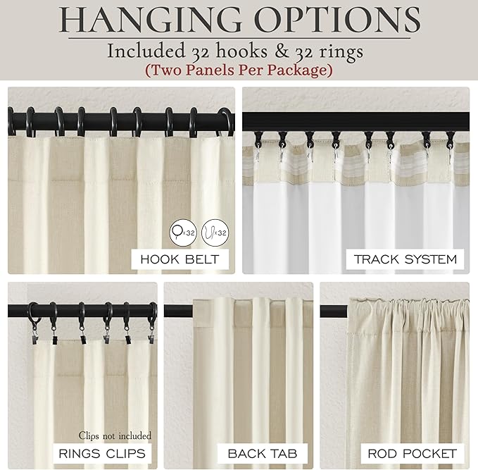 Warm Cream Short Length Blackout Curtains