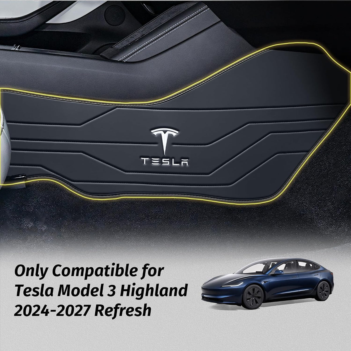 center console leather side anti-kick mats(2 pieces) designed shown in use