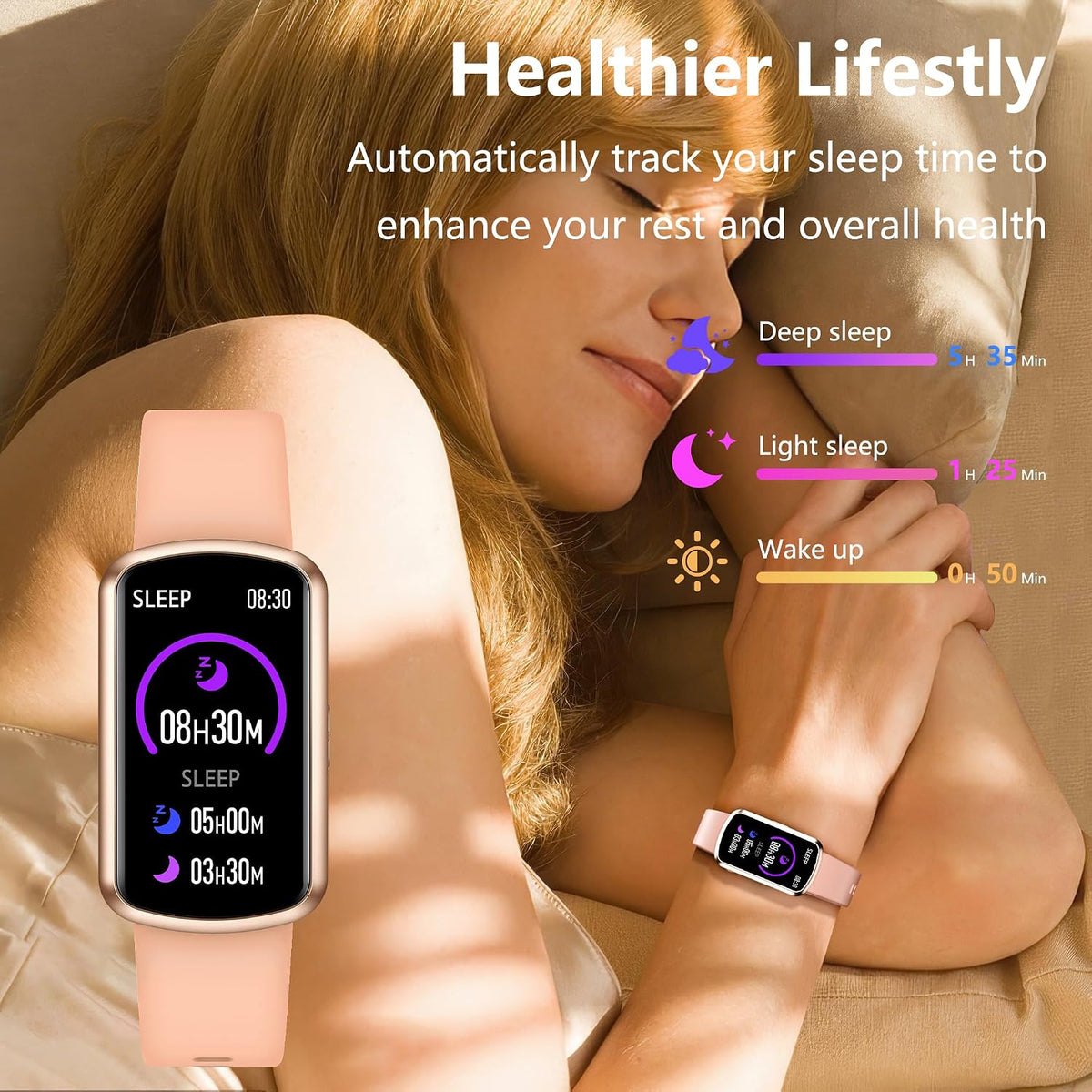 health fitness tracker, smart watch with 24/7 heart showing dimensions