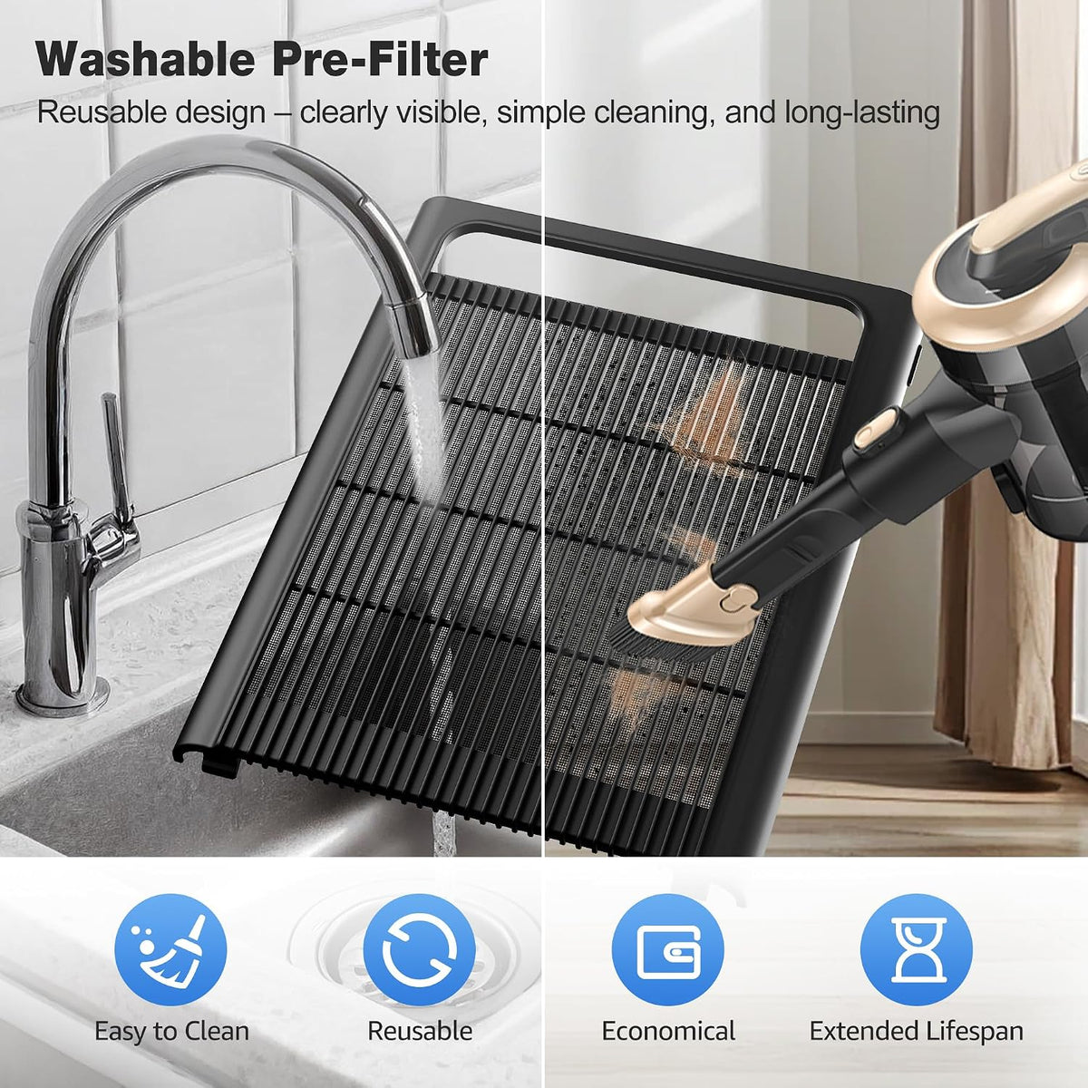 KNKA Air Purifiers for Home Bedroom Up to 1,695 Ft² in 1 Hr, APH4000, Black