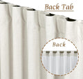 LAMIT Natural 100% Blackout Linen Curtains, 80 Inches Linen Textured Thermal