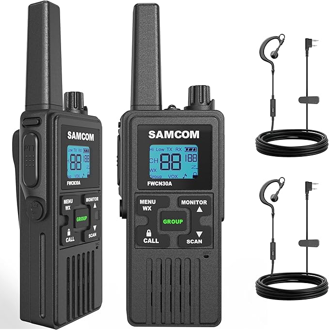 SAMCOM Walkie Talkies for Adults Long Range Rechargeable 2 Pack FWCN30A 2 Way
