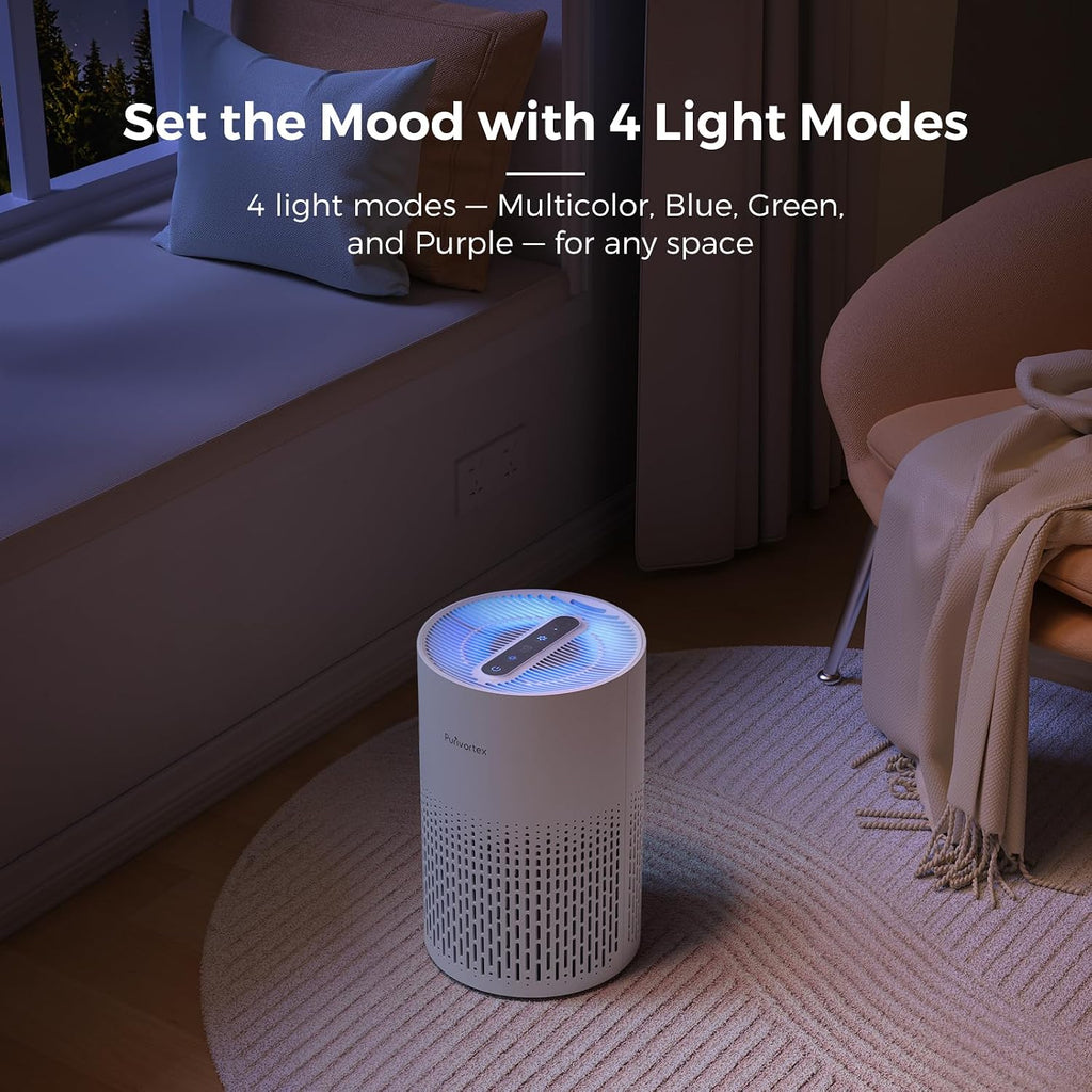 Purivortex Air Purifiers for Home, Covers Up to 880 Sq Ft, PX500 White