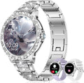 Smart Watch for Women with Diamonds (Answer/Make Call),1.32''Full Screen Smart Watch for Android /iOS,Fitness Tracker with Heart Rate/Blood Oxygen/Sleep Monitor/AI Voice Watches for Women,3 Straps