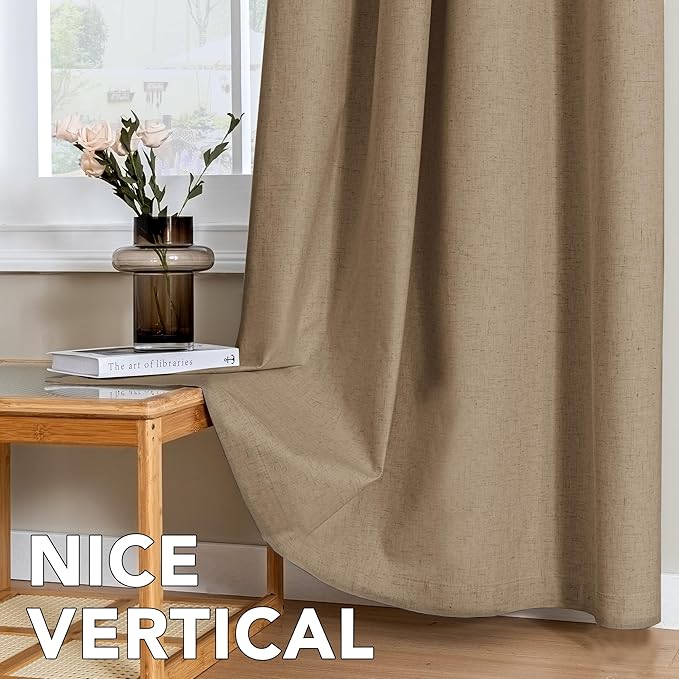 H.VERSAILTEX Linen Curtains 100% Blackout Curtains