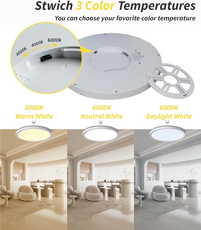 4pack 12 Inch Flush Mount Ceiling Light, 24w Led Ceiling Light,