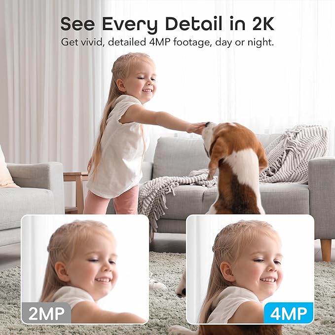 Geeni Look 2K 4MP Smart Indoor Security Camera – 1440p Ultra HD WiFi Pet & Baby