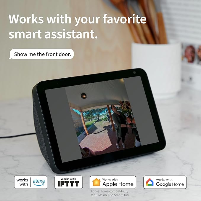 Arlo Video Doorbell 2K + Chime 2, Wireless or Wired Option, 2-Way Audio