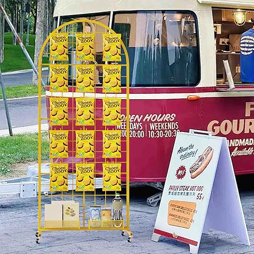 VGMiu Grid Wall Panel 1PCS Display Stand 2' x 5.2' FT Gold Grid Wall Panels