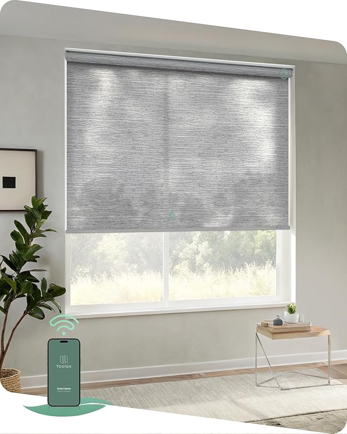 Yoolax Motorized Blinds App Control, Light Filtering Motorized Shades