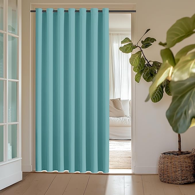 ChrisDowa Room Divider Curtain 96 Inches Long, Wide Blackout Sliding Door