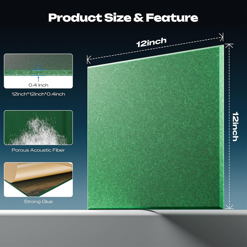 sonicism 12 pack acoustic wall panels, side view