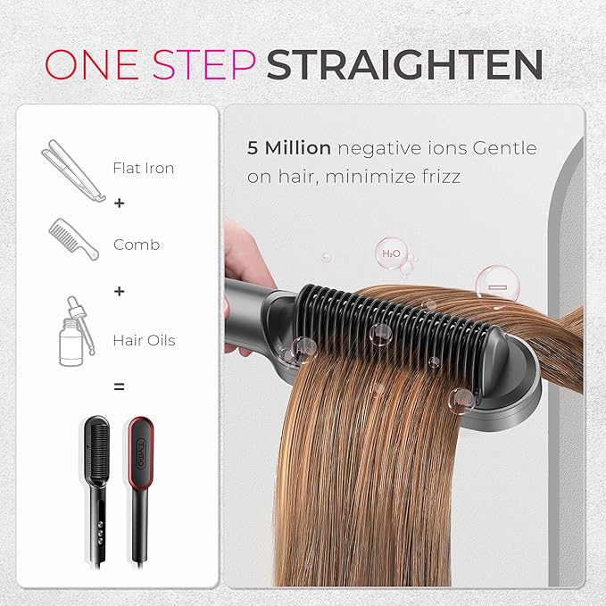 TYMO Ring Plus Ionic Hair Straightener Brush