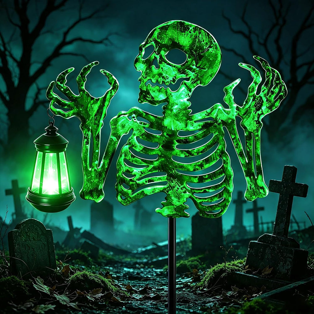 Halloween Decorations Outdoor Scary Skeleton Yard Stakes Solar Lights